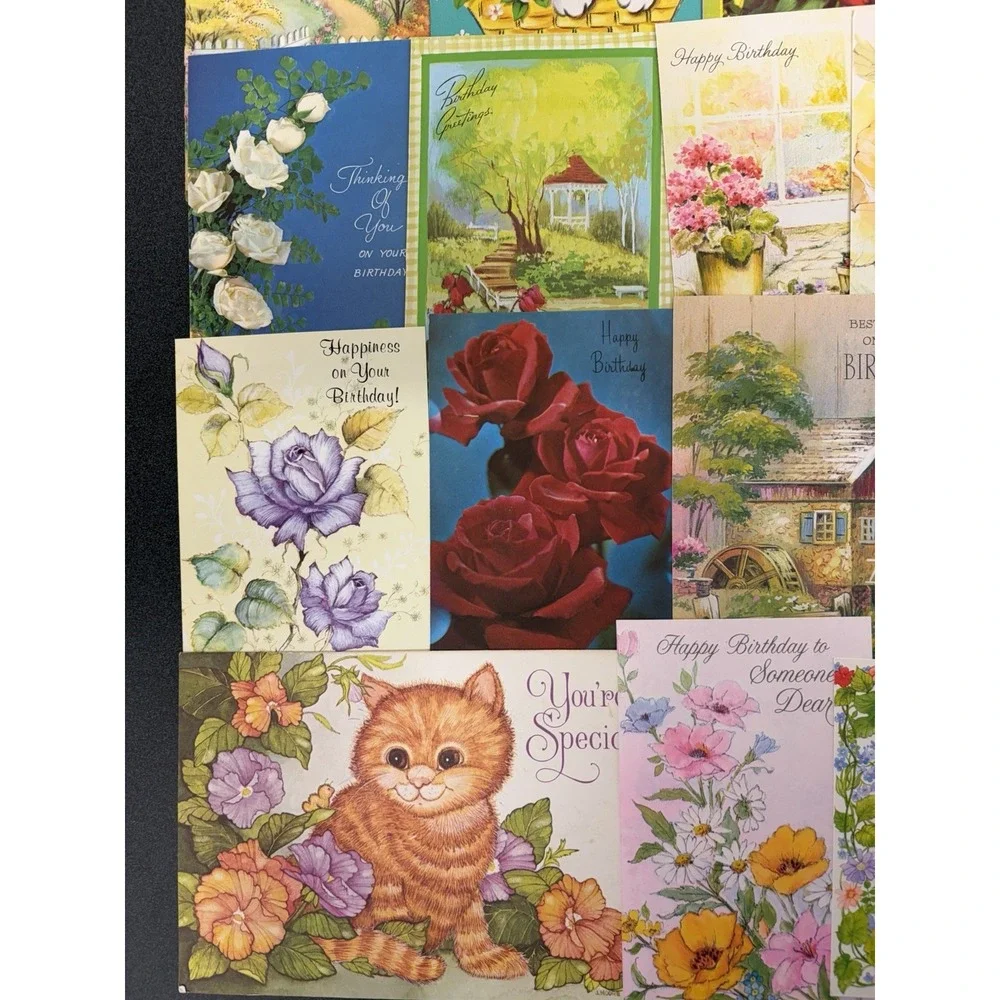 Vintage Birthday Cards Some Fronts ONLY Scrapbooking Crafts Decoupage Lot of 50+